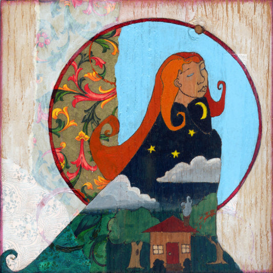 ginger goddess of night and home art by Lea K. Tawd