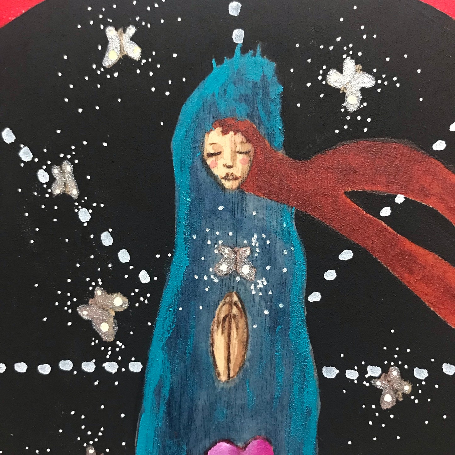 Release, 8 x 8" mixed media painting